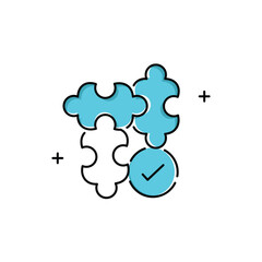 Collaborative Problem Solving Vector Illustration Icon Design with Editable Stroke, collaborative problem solving, illustration, teamwork, solution