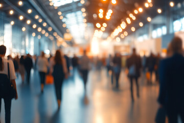 Blurred crowd of people in a shopping mall.
