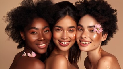 Fototapeta premium The radiant smiling women