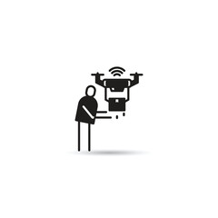 smart drone delivery icon vector illustration