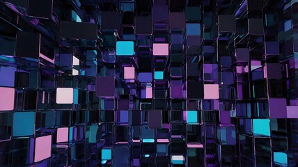 Shiny hues of purple and blue on dark background illustration, reflective ai design