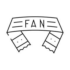 scarf fan accessory line icon vector. scarf fan accessory sign. isolated contour symbol black illustration