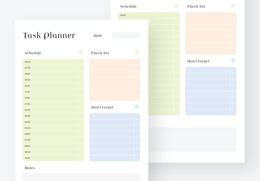Minimal Task Planner Layout With Pastel Colors
