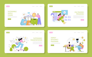 Sustainability and ESG. Flat Vector Illustration