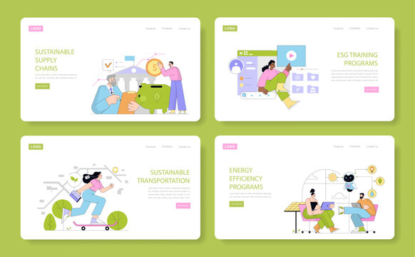 Sustainability and ESG. Flat Vector Illustration