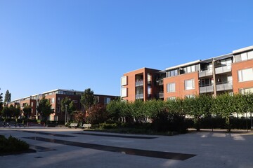 Barneveld, The Netherlands. 11-08-2024. The Oldenbarneveld plein. (Translation: Olden Barneveld Square) on a sunny morning in August.