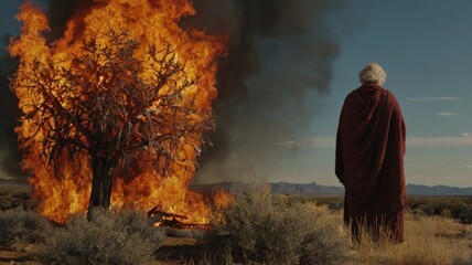 Fototapeta premium Moses and the burning bush