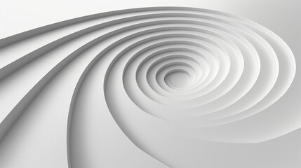 Obraz premium This abstract, spiral design in white creates a mesmerizing, infinite depth, evoking a sense of tranquility.