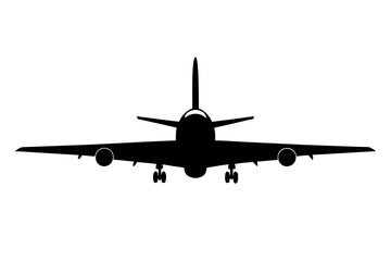 Airplane Silhouette Vector Illustration Clipart Icon