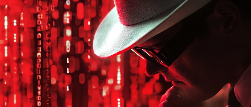 White Hat Hacker Working on Cybersecurity