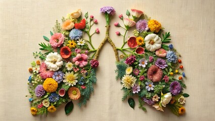 A Tapestry of Life: Floral Lungs in a Garden of Bloom  generative AI
