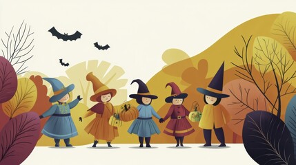 Five Witches on Halloween
