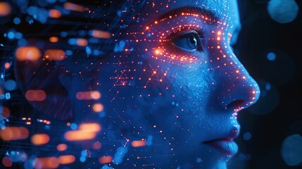 Embracing the synergy of robotics and humanity: a futuristic vision showcasing the harmonious integration of advanced technologies and visualized designs in a boldly modern landscape