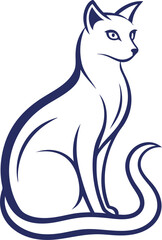 a sleek and elegant cat outline logo featuring