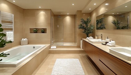 Luxurious Modern Bathroom: Combining High-End Finishes with Innovative Design for a Spa-Like Experience