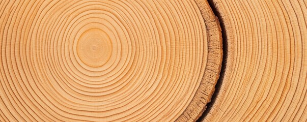 Fototapeta premium Tree rings showing age progression, timeline, natural growth