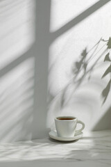 A sunny room with windows.
Background with multiple objects and shadows for different designs.