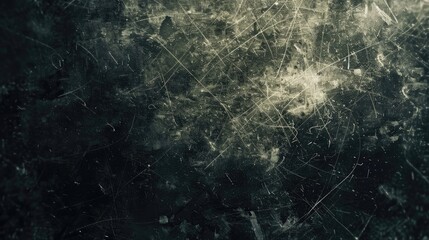 Black grunge scratched background, old film effect, dusty scary texture; space for text or design
