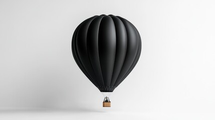 Obraz premium Black Hot Air Balloon Against a White Background