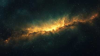 Fototapeta premium Cosmic Scene with Starfilled Sky and Glowing Nebula, Dark Background with Bright Stars Generative AI