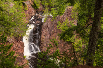 Brownstone Falls - A Tall Cascading Waterfall In The Woods