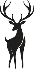 a black and white silhouette of a deer