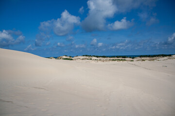 view from a sand dune to the ocean