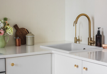 Minimalism style kitchen interior in Scandinavian simple style