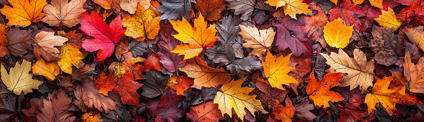 カラフルな秋の落ち葉