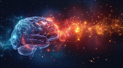 Fototapeta premium Vibrant Neural Networks: Colorful Connections in the Brain