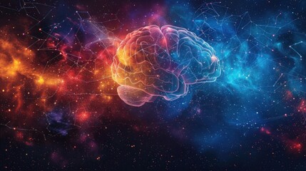 Fototapeta premium Vibrant Neural Networks: Colorful Connections in the Brain