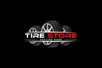 Creative tire logo tire store logo design vector illustration