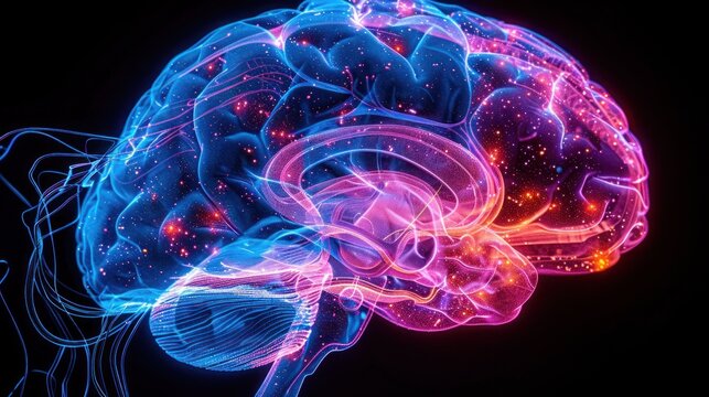 Anatomical Brain Image on Creative Education Science Medicine Background - History of Brain Study