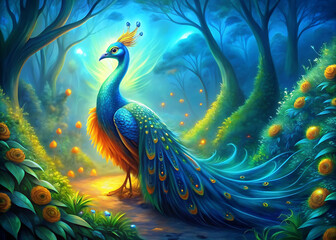 Fototapeta premium peacock in the jungle