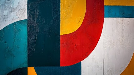 47. A modern abstract composition with bold shapes and contrasting color blocks