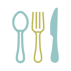 Spoon fork and knife vector icon
