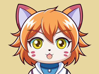 Cat Cute anime style