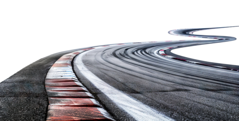 Race track with sharp curves, cut out