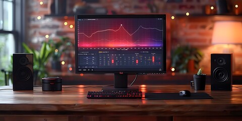 Technology Smart home with connected devices and digital icons Glowing house with symbolism	