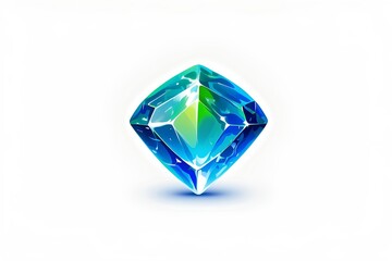 Fototapeta premium shiny, polished blue diamond-shaped gemstone with sharp, precise facets, radiating luxury, elegance, and high-end jewelry aesthetics