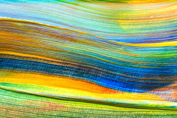 Abstract art background with vibrant colors. Watercolor painting with orange, red and yellow brush...
