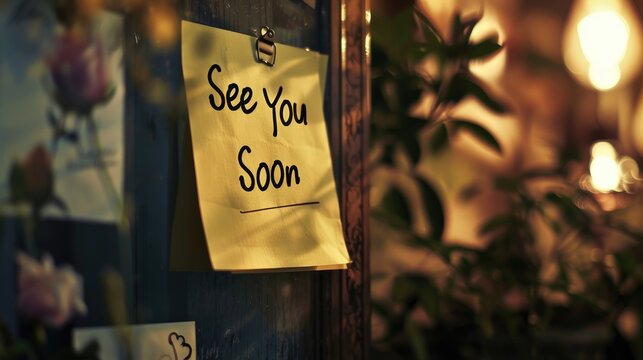 "See You Soon" on Sticky Note