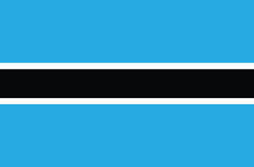 National flag of Botswana. Botswana flag. Vector illustration. 