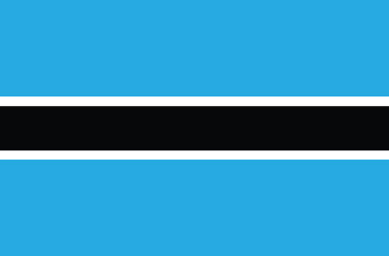 National flag of Botswana. Botswana flag. Vector illustration. 