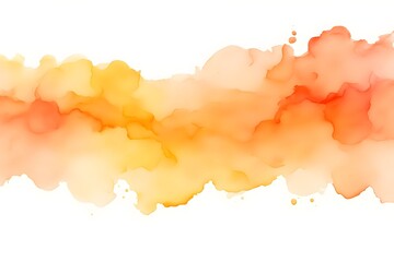 Obraz premium A gradient from pale orange to bright yellow watercolor on white background, AI Generated