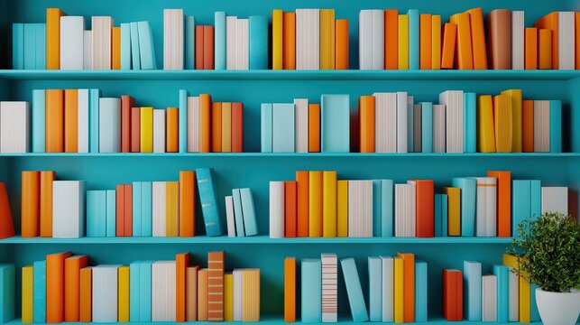 A shelf brimming with vibrant animated novels