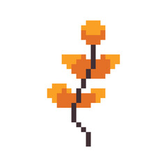 Obraz premium autumn leaf pixel art for your needs