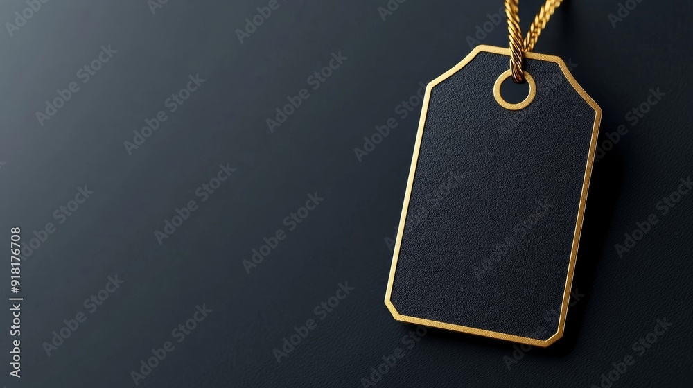 Poster elegant Black Friday sale tag with gold details, isolated on a dark gradient background 