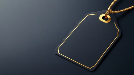 Fototapeta premium elegant Black Friday sale tag with gold details, isolated on a dark gradient background 