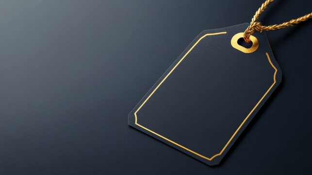 elegant Black Friday sale tag with gold details, isolated on a dark gradient background 